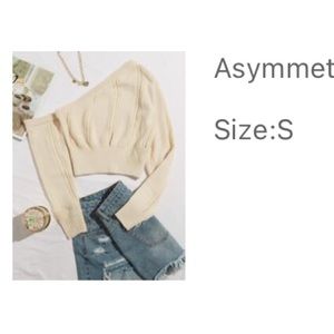 Asymmetrical Neck Crop Top